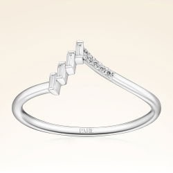 0,08 Karat Pırlanta Baget Taşlı Yüzük - 1