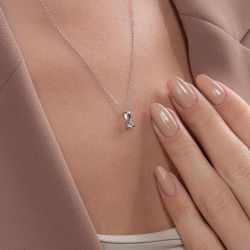 0,08 Karat Pırlanta Tektaş Kolye - PR00498 - 3