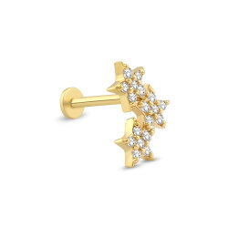 0,08 Karat Pırlanta Taşlı Yıldız Piercing - P0004073 - 2