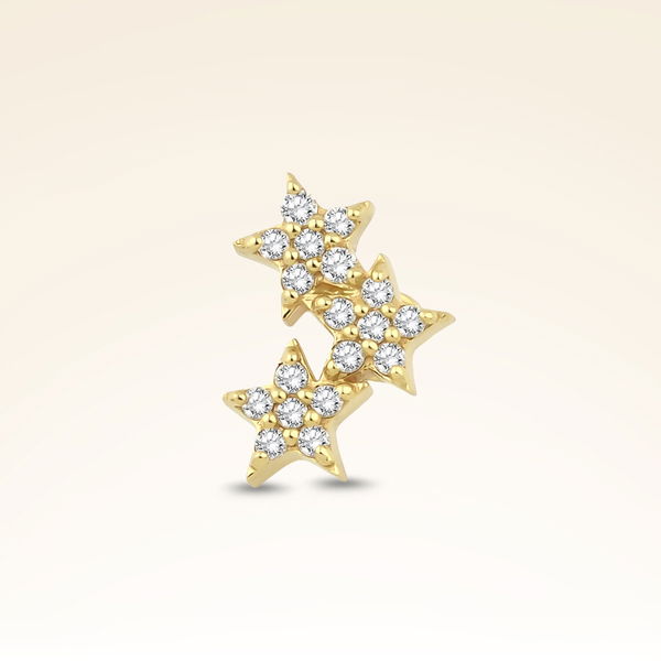 0,08 Karat Pırlanta Taşlı Yıldız Piercing - Pare Pırlanta