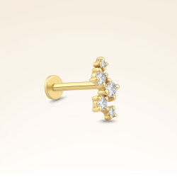 0,08 Karat Pırlanta Beş Taşlı Piercing - 2
