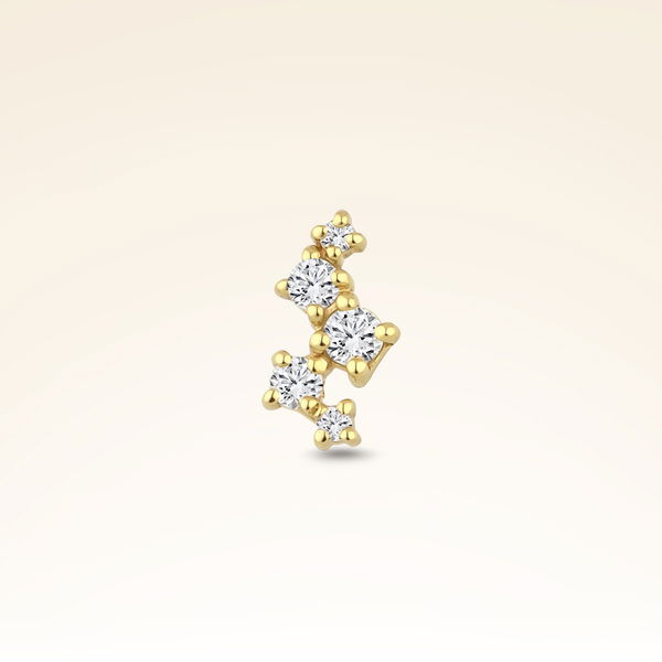 0,08 Karat Pırlanta Beş Taşlı Piercing - Pare Pırlanta