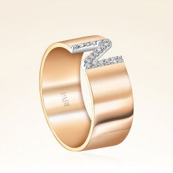 0,08 Karat Pırlantalı Trend Harf Yüzük - 2