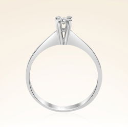 0,08 Karat Tektaş Kalp Pırlanta Yüzük - 3