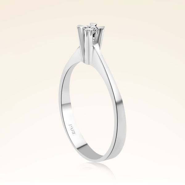 0,08 Karat Tektaş Kalp Pırlanta Yüzük - Pare Pırlanta