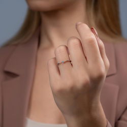 0,08 Karat Pırlanta Tektaş Yüzük - 4