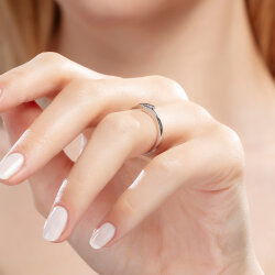 0,08 Karat Tektaş Pırlanta Yüzük - 5