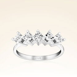 0,75 Karat Görünümlü Efektli Beştaş Pırlanta Yüzük - 1