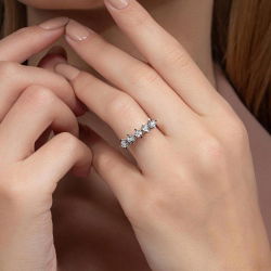 0,09 Karat Efektli Beştaş Pırlanta Yüzük - PR00984 - 4