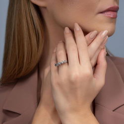 0,09 Karat Efektli Beştaş Pırlanta Yüzük - PR00986 - 3