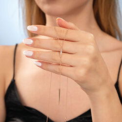 0,09 Karat Pırlantalı Rose Trend Kolye - 3