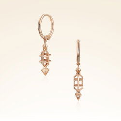 0,09 Karat Pırlantalı Trend Küpe - 1