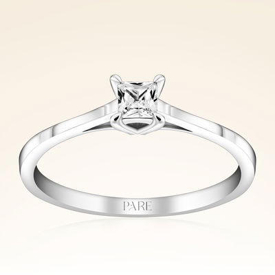 0,09 Karat Prenses Kesim Tektaş Pırlanta Yüzük - PR00123 - Pare Pırlanta