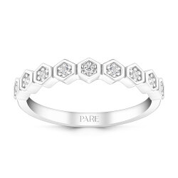  0,09 Karat Yarımtur Pırlanta Yüzük - 1