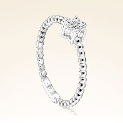 0,10 Karat Fantezi Pırlanta Çiçek Yüzük - Pare Pırlanta