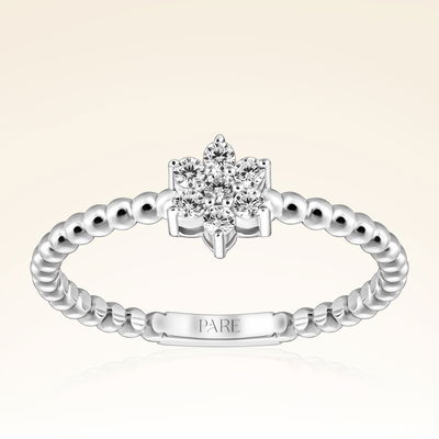 0,10 Karat Fantezi Pırlanta Çiçek Yüzük - Pare Pırlanta