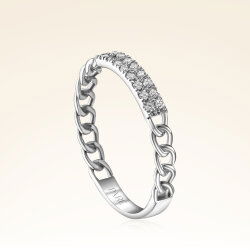 0,10 Karat Pırlanta Zincirli Yüzük - 2