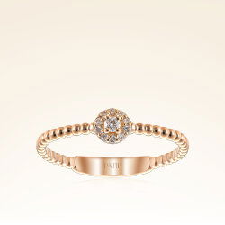 0,10 Karat Pırlanta Rose Taşlı Trend Yüzük - 1