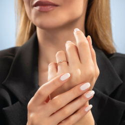 0,10 Karat Pırlanta Rose Taşlı Trend Yüzük - 4