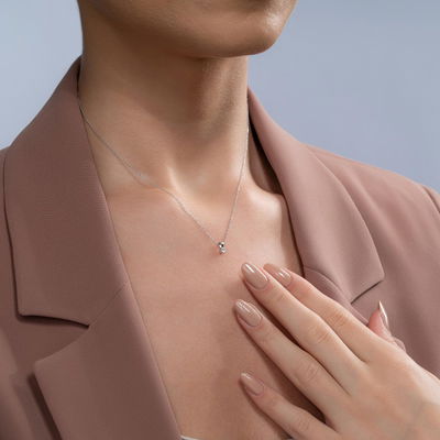 0,10 Karat Pırlanta Tektaş Kolye - Pare Pırlanta