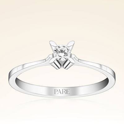 0,10 Karat Pırlanta Tektaş Yüzük - Pare Pırlanta