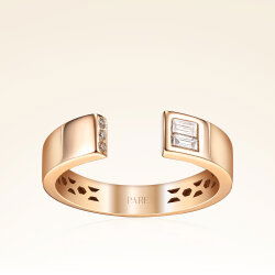 0,10 Karat Pırlanta Baget Taşlı Rose Yüzük - 1