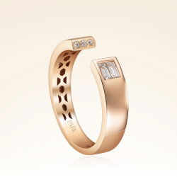 0,10 Karat Pırlanta Baget Taşlı Rose Yüzük - 2