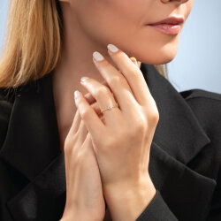 0,10 Karat Pırlanta Rose Trend Yüzük - 3