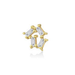 0,10 Karat Pırlanta Baget Taşlı Piercing - P0004074 - 1