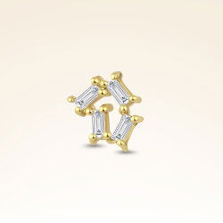 0,10 Karat Pırlanta Baget Taşlı Piercing - 1