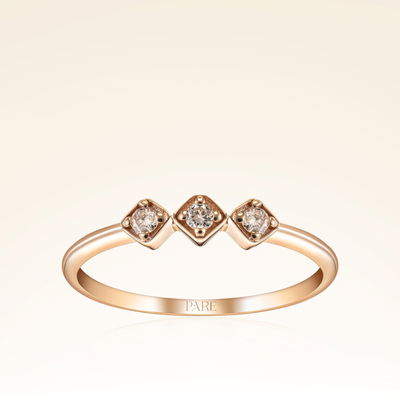 0,10 Karat Kahverengi Pırlantalı Trend Yüzük - Pare Pırlanta