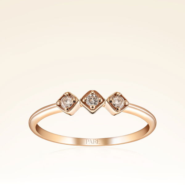 0,10 Karat Kahverengi Pırlantalı Trend Yüzük - Pare Pırlanta