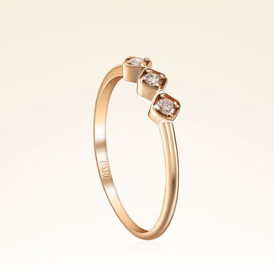 0,10 Karat Kahverengi Pırlantalı Trend Yüzük - Pare Pırlanta