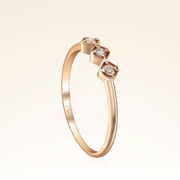 0,10 Karat Kahverengi Pırlantalı Trend Yüzük - Pare Pırlanta