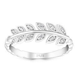 0,10 Karat Pırlantalı Yaprak Trend Yüzük - PR01458 - 1