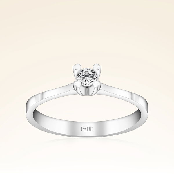 0,10 Karat Tektaş Kalp Pırlanta Yüzük - Pare Pırlanta