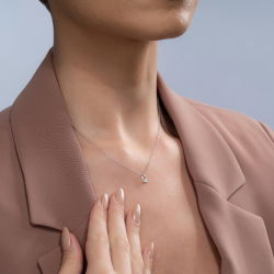 0,10 Karat Tektaş Pırlanta Kolye - PR00446 - 3
