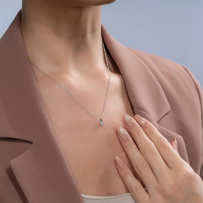 0,10 Karat Tektaş Pırlanta Kolye - Pare Pırlanta