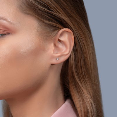 0,10 Karat Tektaş Pırlanta Küpe - Pare Pırlanta