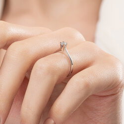 0,10 Karat Tektaş Pırlanta Yüzük - 7