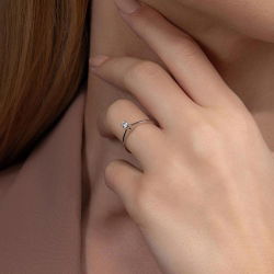 0,10 Karat Tektaş Pırlanta Yüzük - PR00920-8 - 5