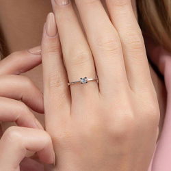 0,10 Karat Tektaş Pırlanta Yüzük - PR00284 - 5