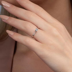 0,10 Karat Tektaş Pırlanta Yüzük - PR01017-8 - 5
