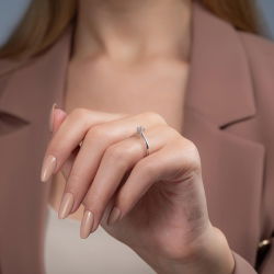 0,10 Karat Tektaş Pırlanta Yüzük - PR01041-8 - 6