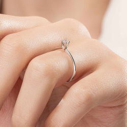 0,10 Karat Tektaş Pırlanta Yüzük - 7