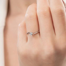 0,10 Karat Tektaş Pırlanta Yüzük - PR01189-8 - 5