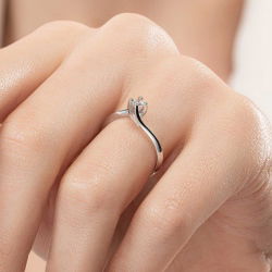 0,10 Karat Tektaş Pırlanta Yüzük - 7