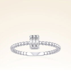 0,10 Karat Baget Pırlanta Yüzük - 1