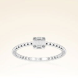 0,11 Karat Baget Pırlanta Yüzük - 1