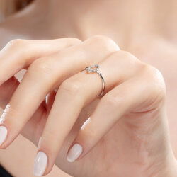 0,11 Karat Pırlanta Markiz Yüzük - 4